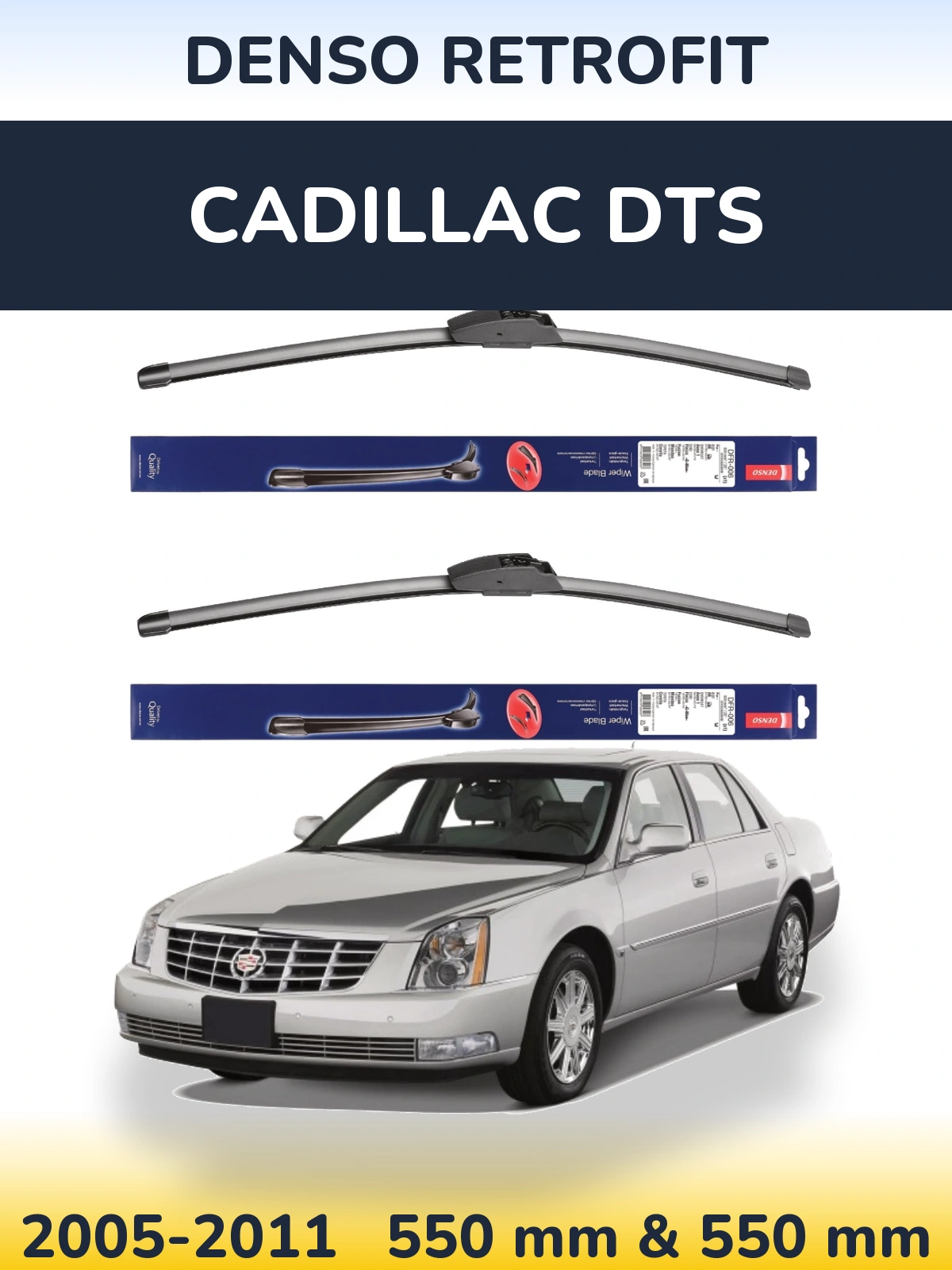 Комплект передних дворников Denso Retrofit 550 & 550 мм для Cadillac DTS 2005-2011