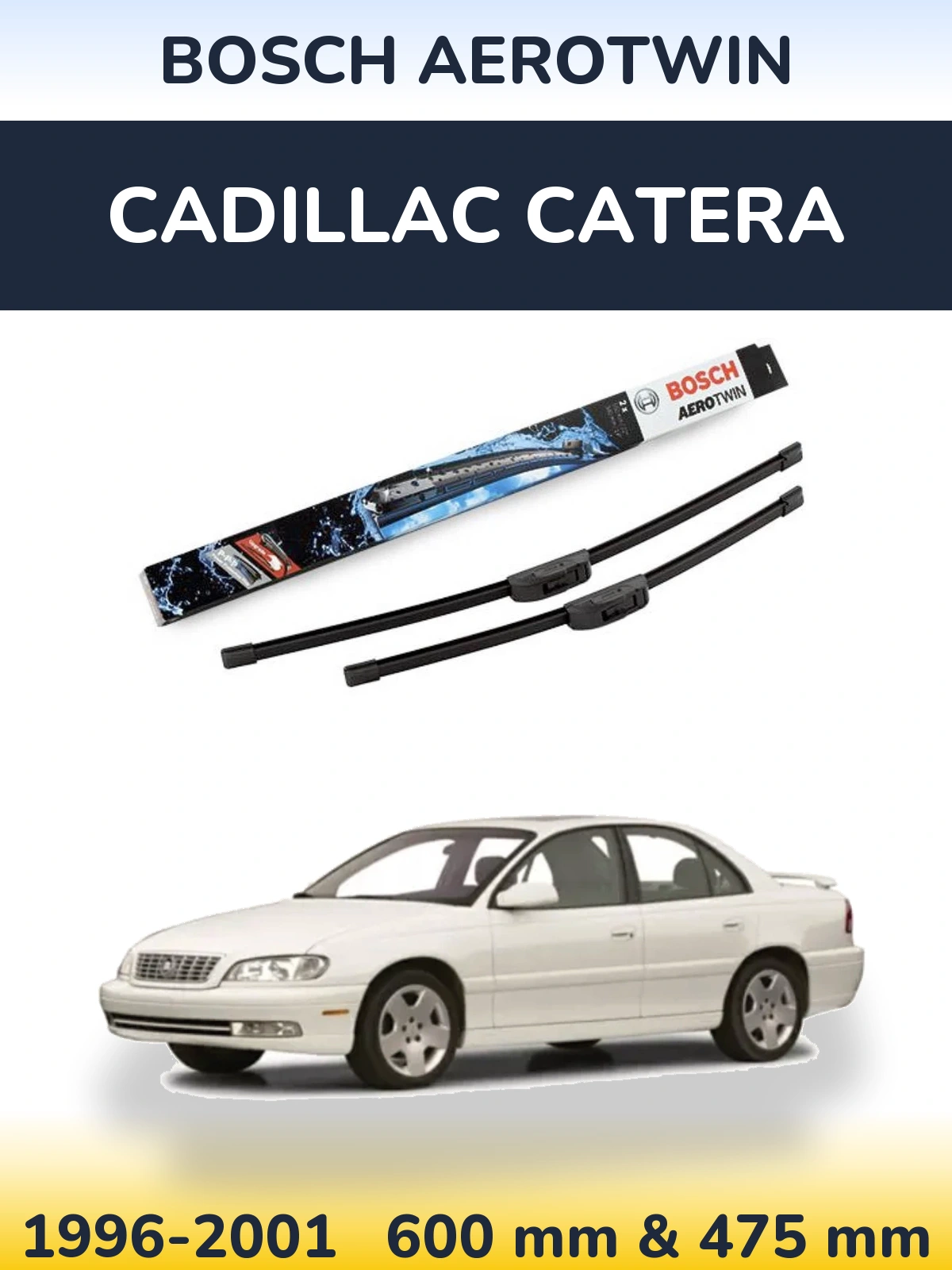 Komplet przednich wycieraczek BOSCH AeroTwin 600 & 475 mm do Cadillac Catera 1996-2001