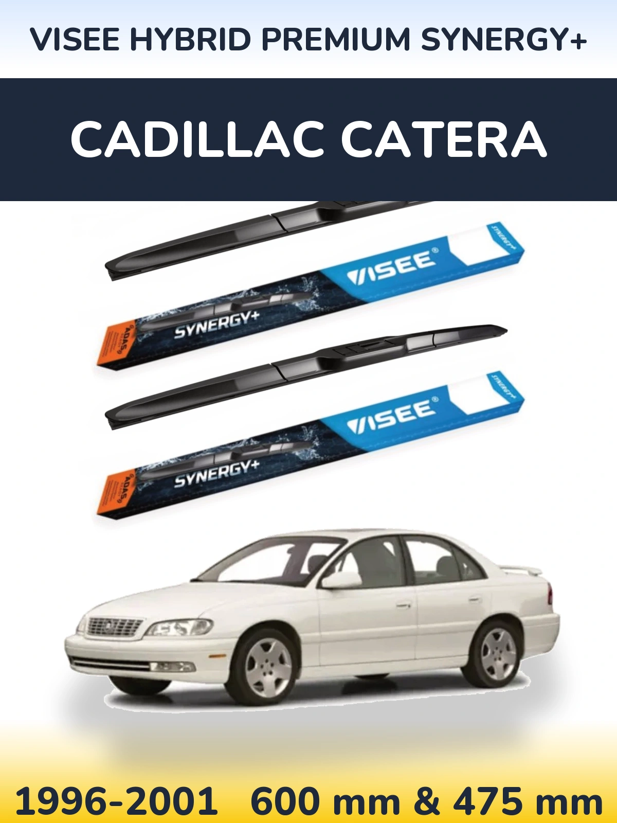 Комплект передних дворников VISEE HYBRID PREMIUM SYNERGY+ 600 & 475 мм для Cadillac Catera 1996-2001