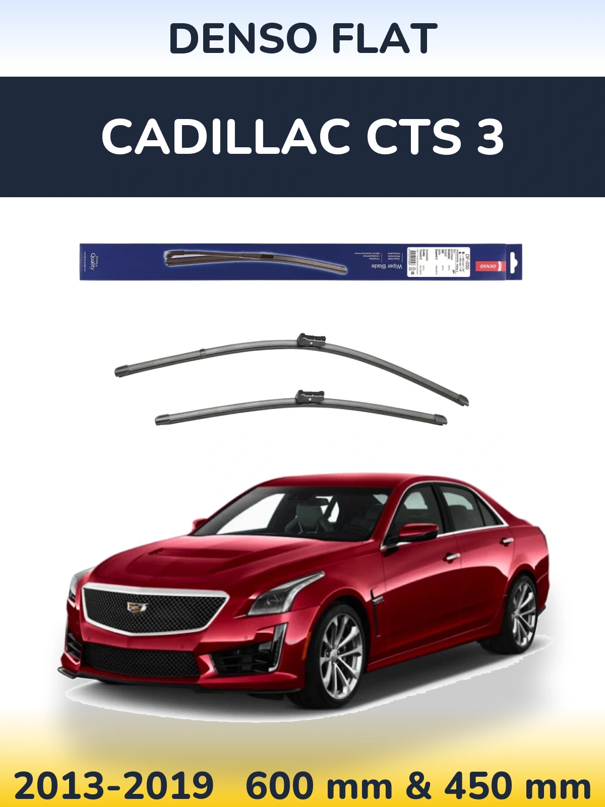 Комплект передних дворников Denso Flat 600 & 450 мм для Cadillac CTS 3 2013-2019