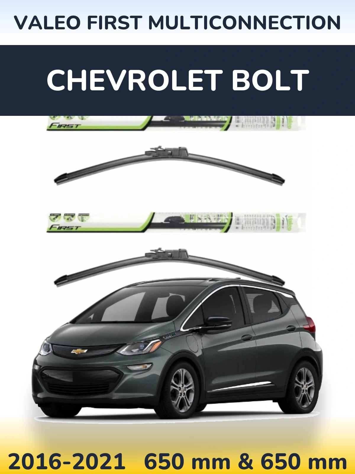 Komplet przednich wycieraczek Valeo First MultiConnection 650 & 650 mm do Chevrolet Bolt 2016-2021