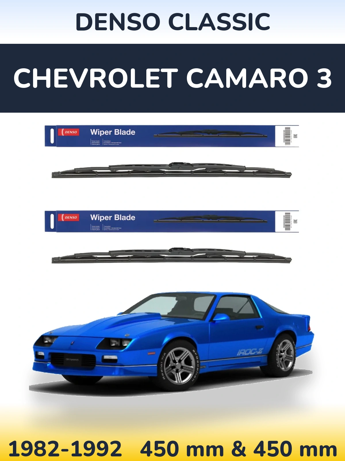 Komplet przednich wycieraczek Denso Classic 450 & 450 mm do Chevrolet Camaro 3 1982-1992
