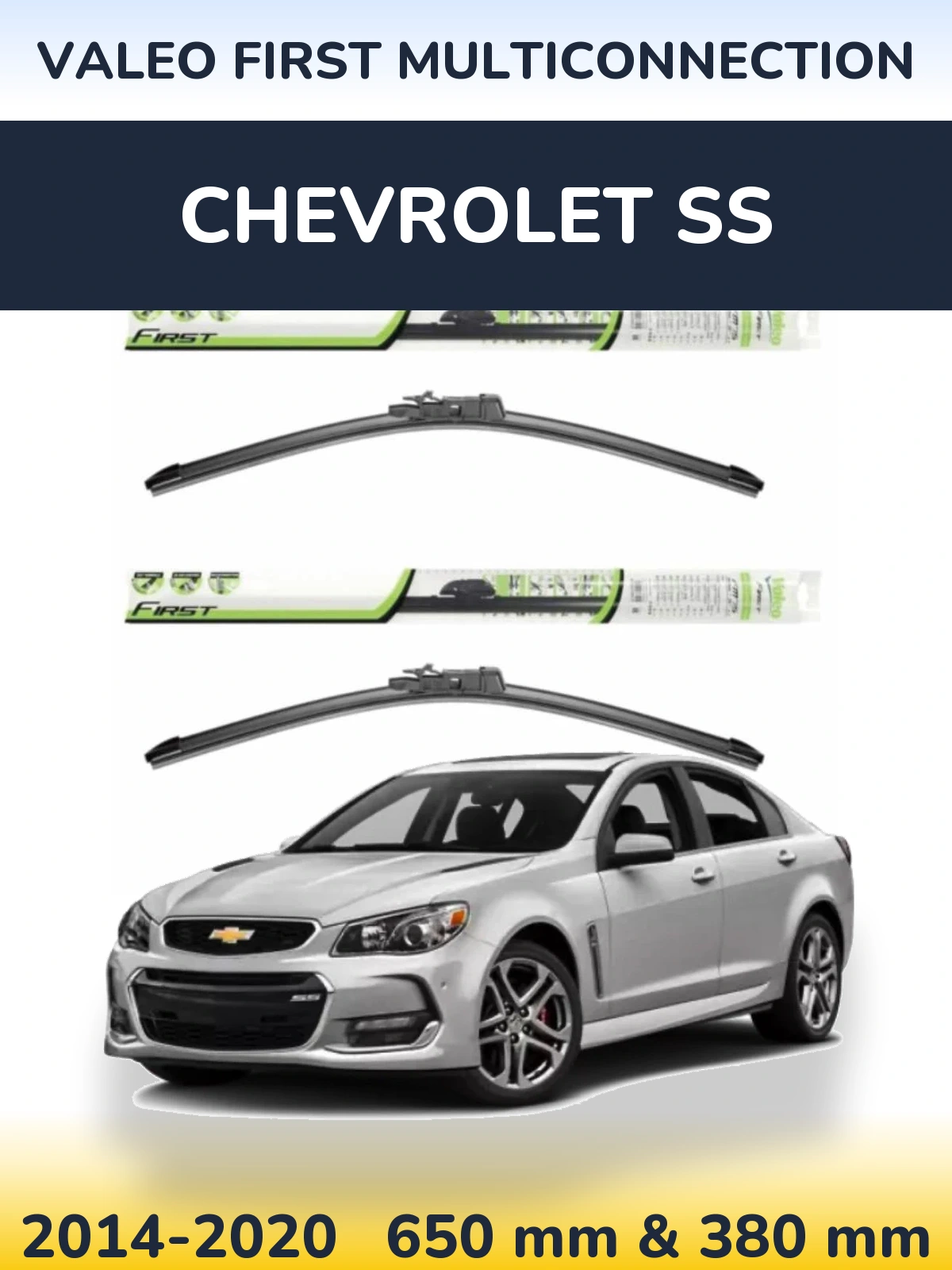 Комплект передних дворников Valeo First MultiConnection 650 & 380 мм для Chevrolet SS 2014-2020