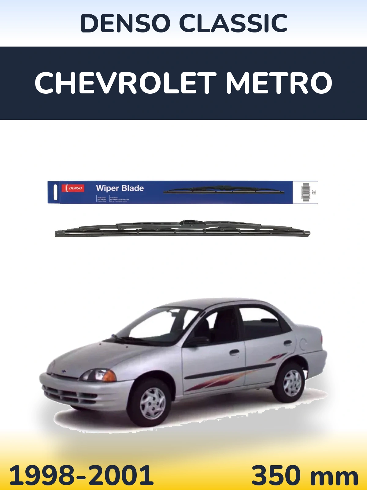 Rear wiper blade Denso Classic 350 mm for Chevrolet Metro 1998-2001