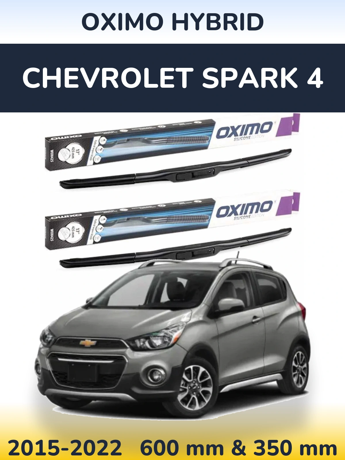 Komplet przednich wycieraczek Oximo Hybrid 600 & 350 mm do Chevrolet Spark 4 2015-2022