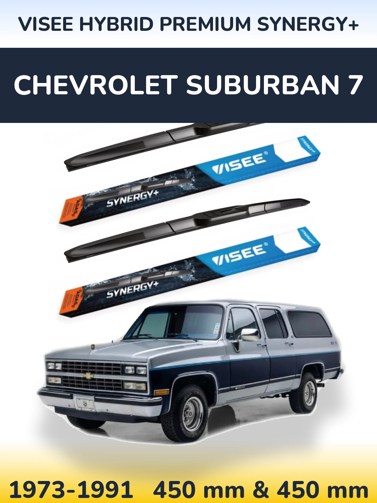 Komplet przednich wycieraczek VISEE HYBRID PREMIUM SYNERGY+ 450 & 450 mm do Chevrolet Suburban 7 1973-1991