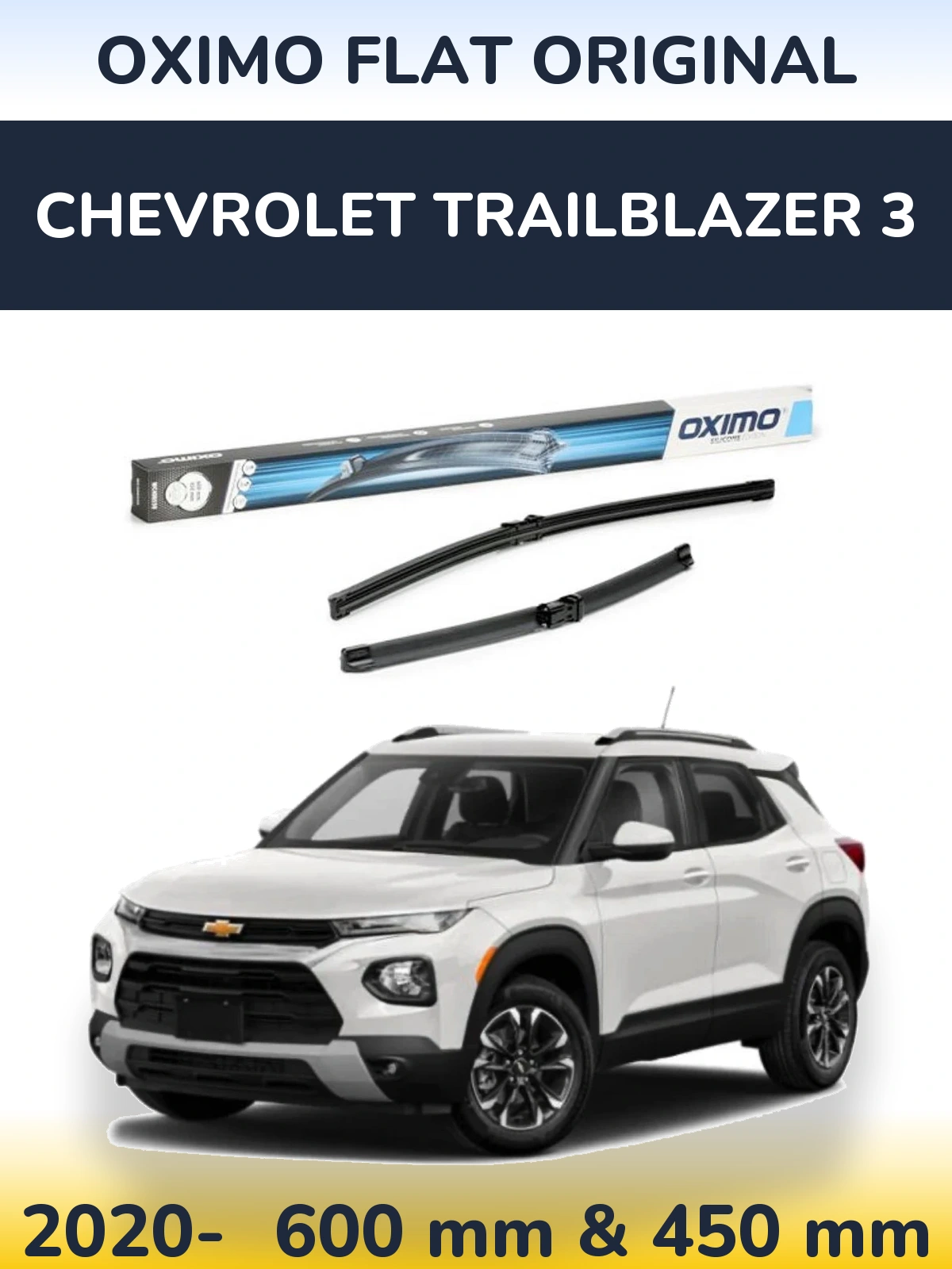Komplet przednich wycieraczek Oximo Flat Original 600 & 450 mm do Chevrolet TrailBlazer 3 2020-2026