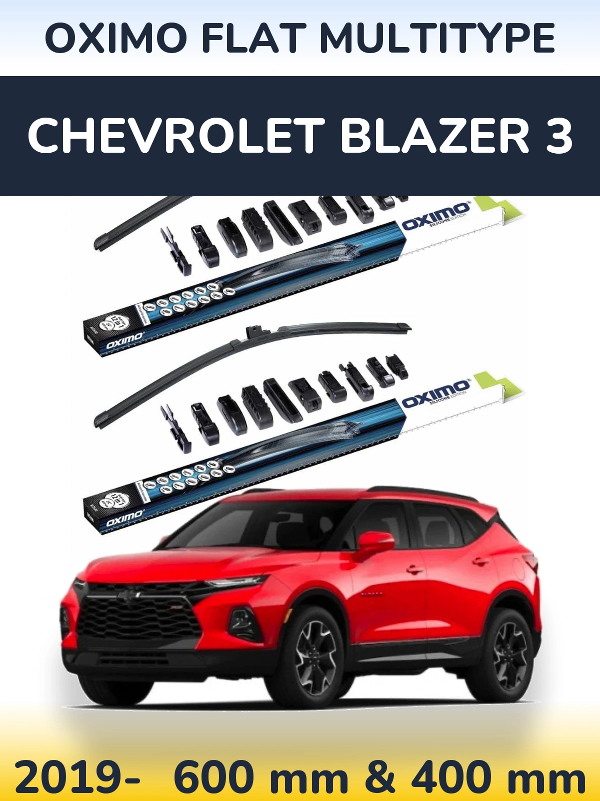 Komplet przednich wycieraczek Oximo Flat MultiType 600 & 400 mm do Chevrolet Blazer 3 2019-2026
