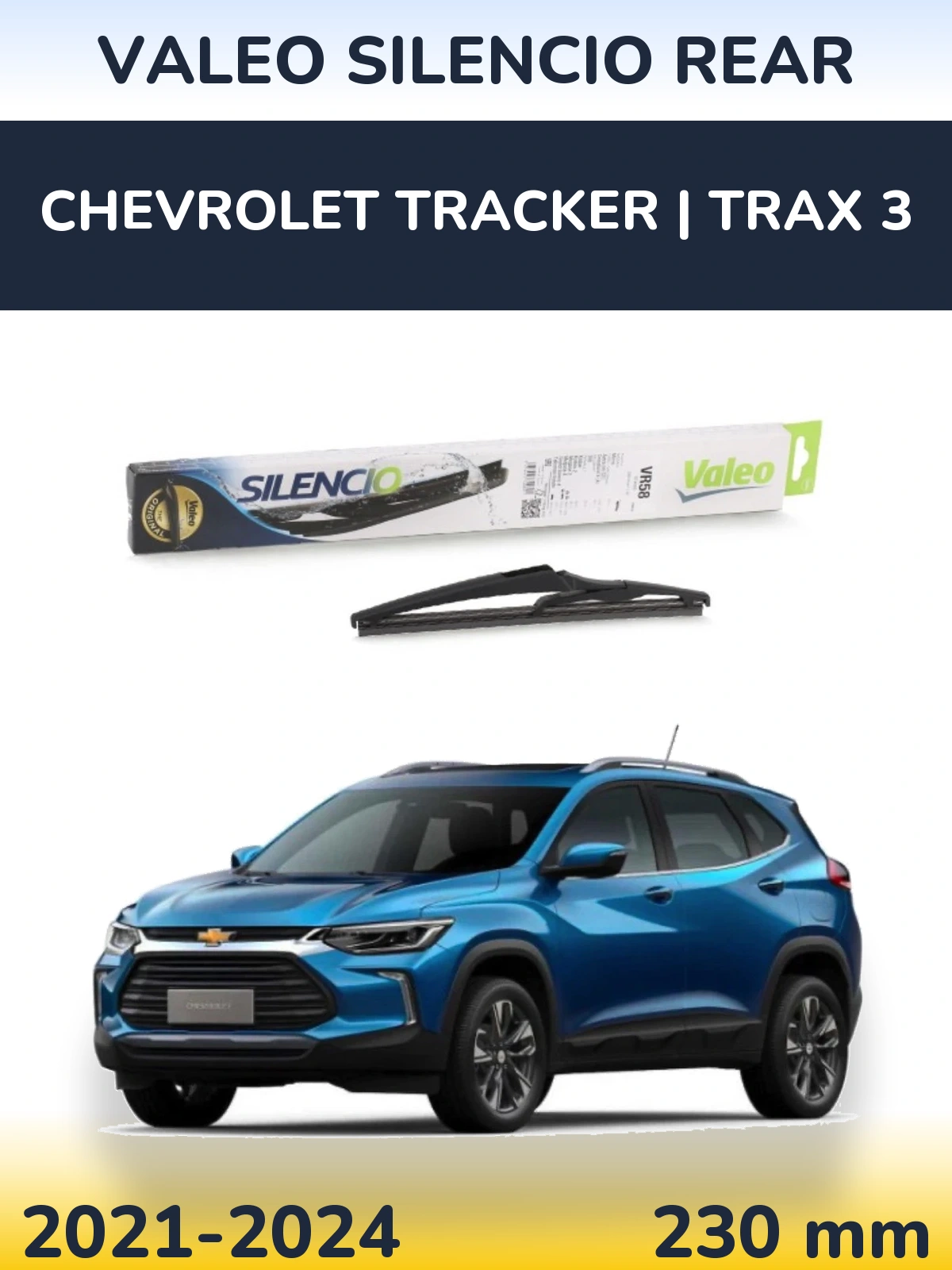 Rear wiper blade Valeo Silencio Rear 240 mm for Chevrolet Tracker | Trax 3 2021-2024