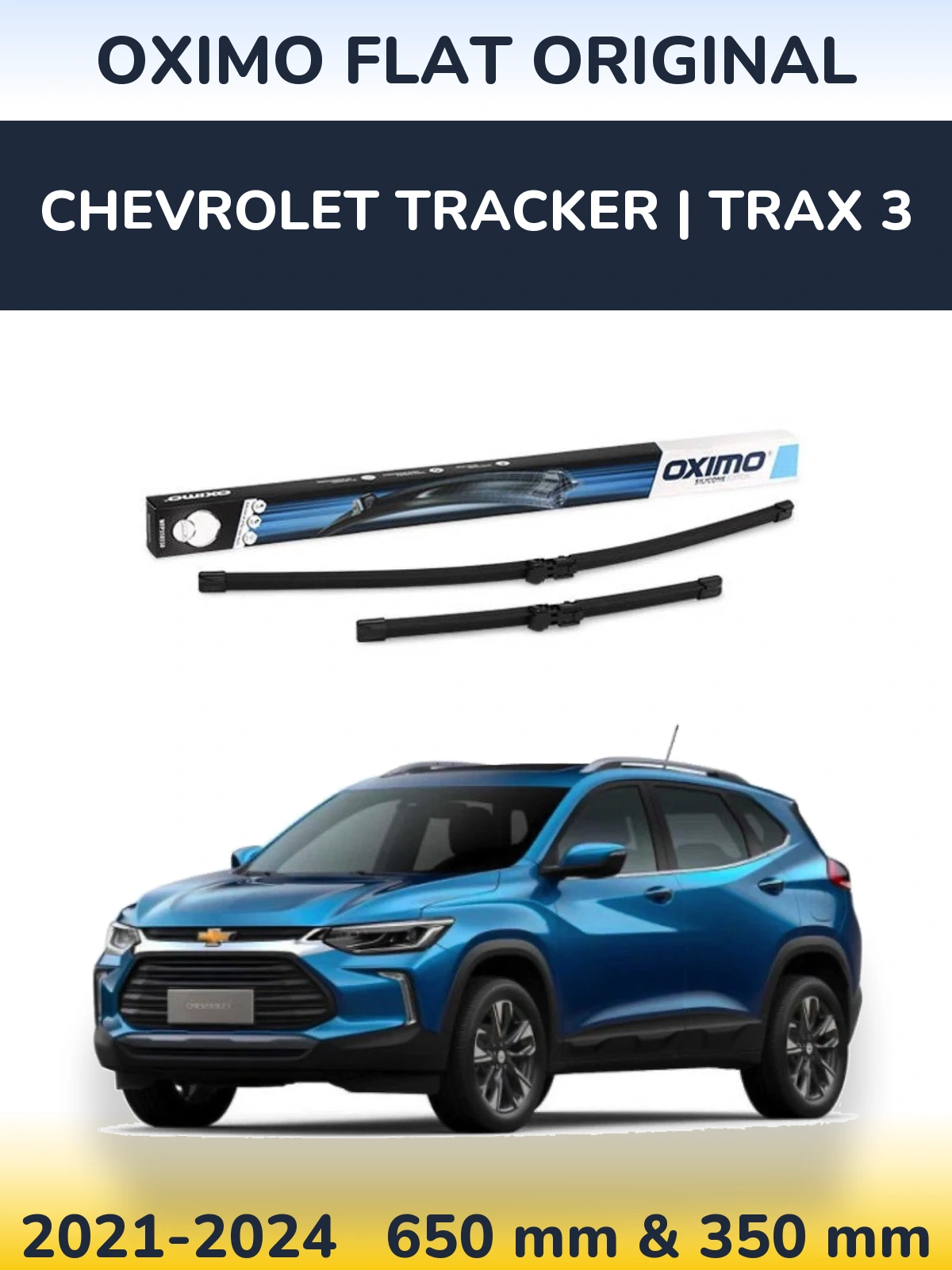 Комплект передних дворников Oximo Flat Original 650 & 350 мм для Chevrolet Tracker | Trax 3 2021-2024