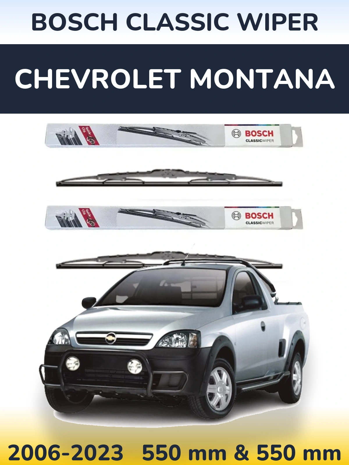 Komplet przednich wycieraczek BOSCH Classic Wiper 550 & 550 mm do Chevrolet Montana 2006-2023