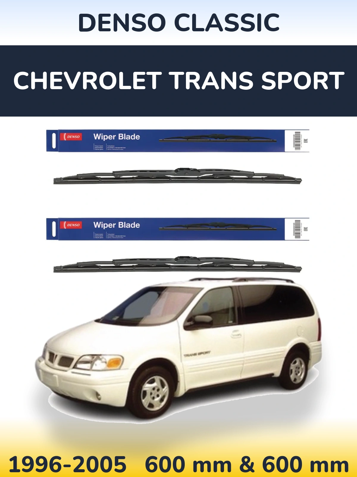 Komplet przednich wycieraczek Denso Classic 600 & 600 mm do Chevrolet Trans Sport 1996-2005
