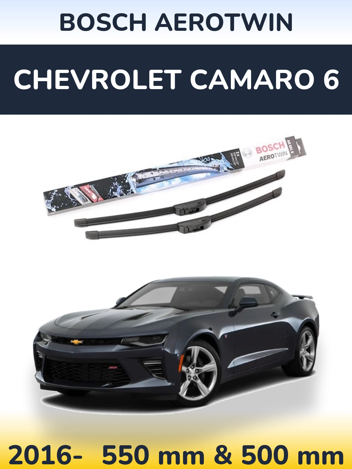 Komplet przednich wycieraczek BOSCH AeroTwin 550 & 500 mm do Chevrolet Camaro 6 2016-2026