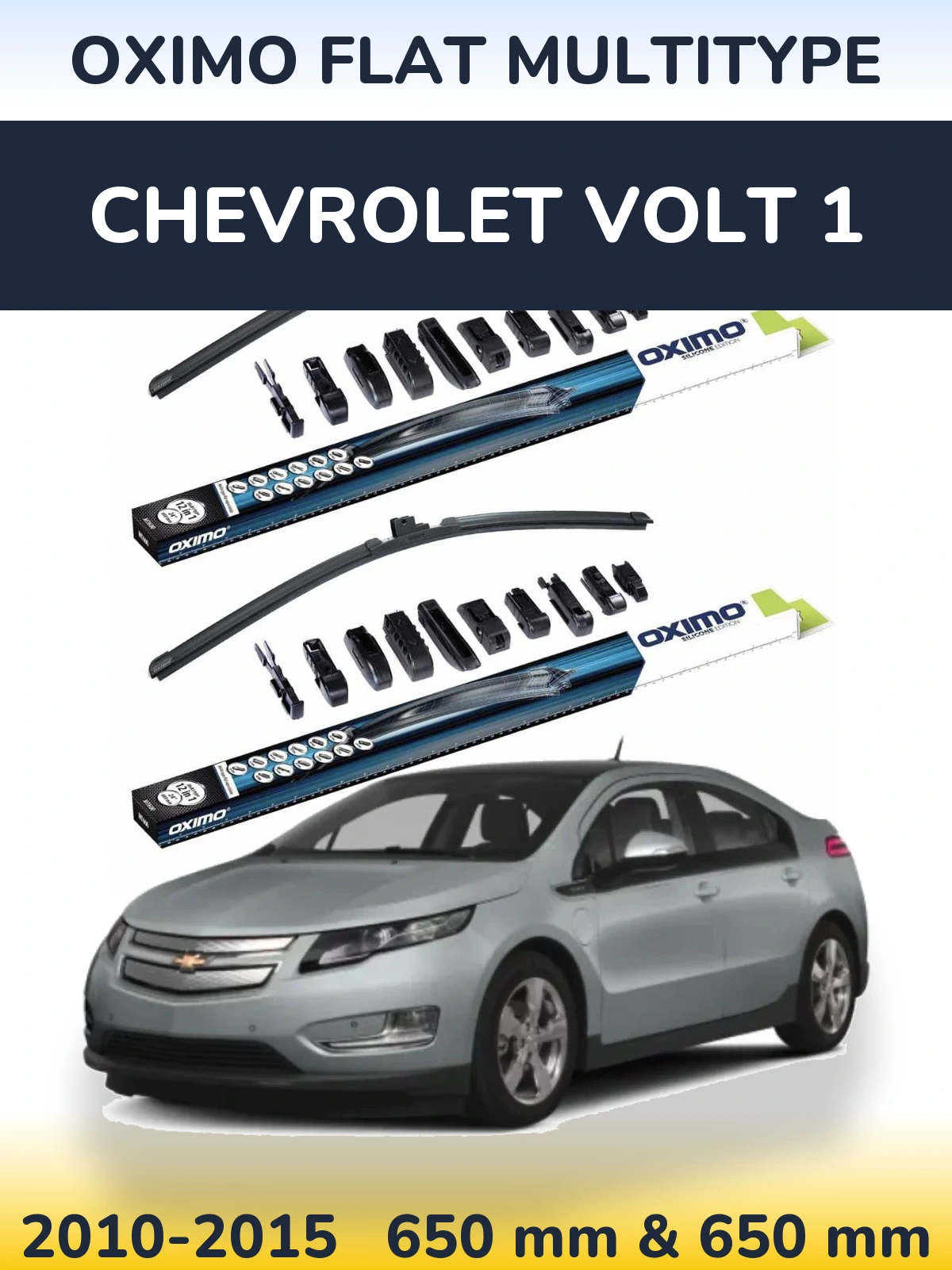 Komplet przednich wycieraczek Oximo Flat MultiType 650 & 650 mm do Chevrolet Volt 1 2010-2015