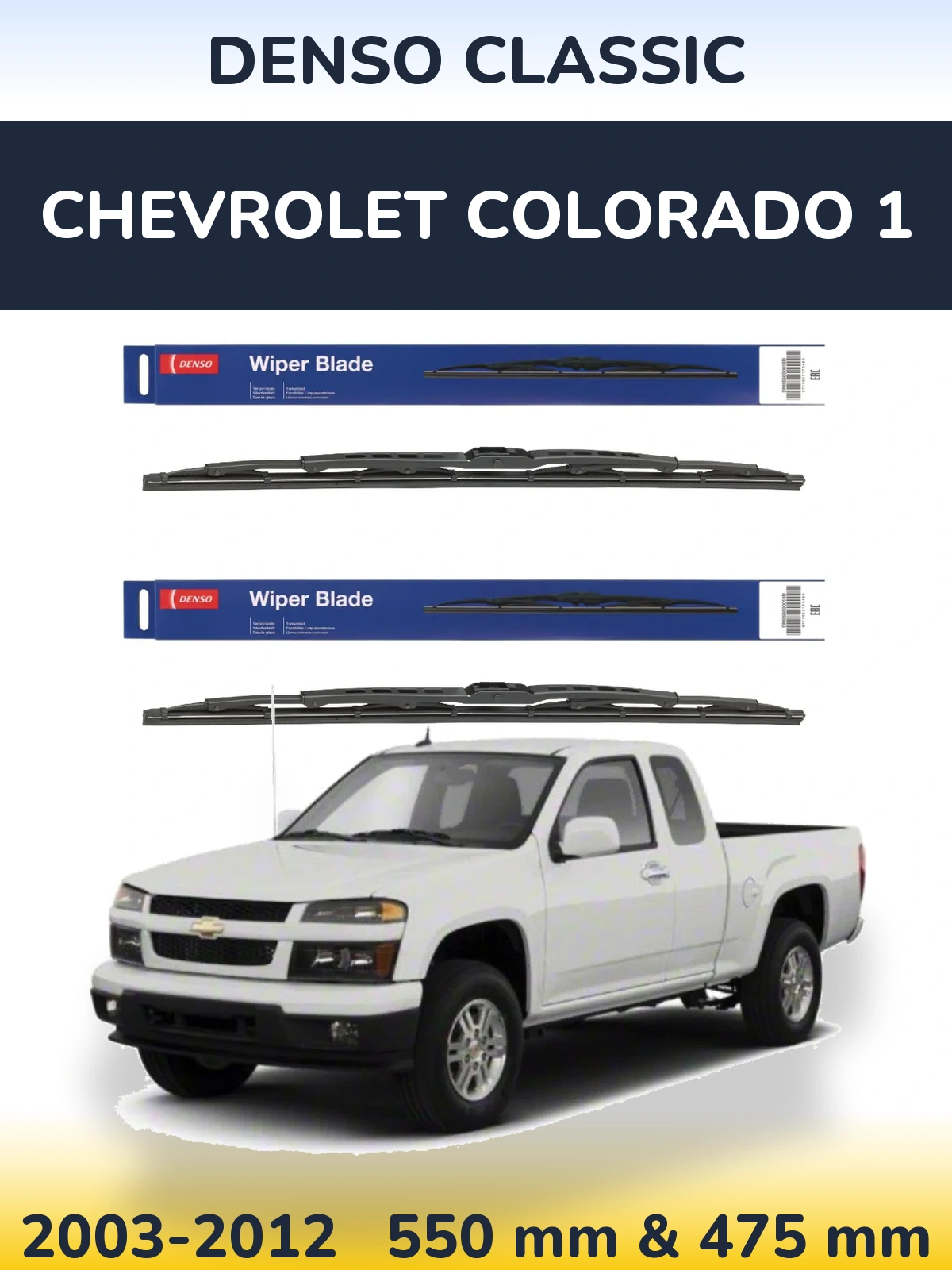 Komplet przednich wycieraczek Denso Classic 550 & 475 mm do Chevrolet Colorado 1 2003-2012