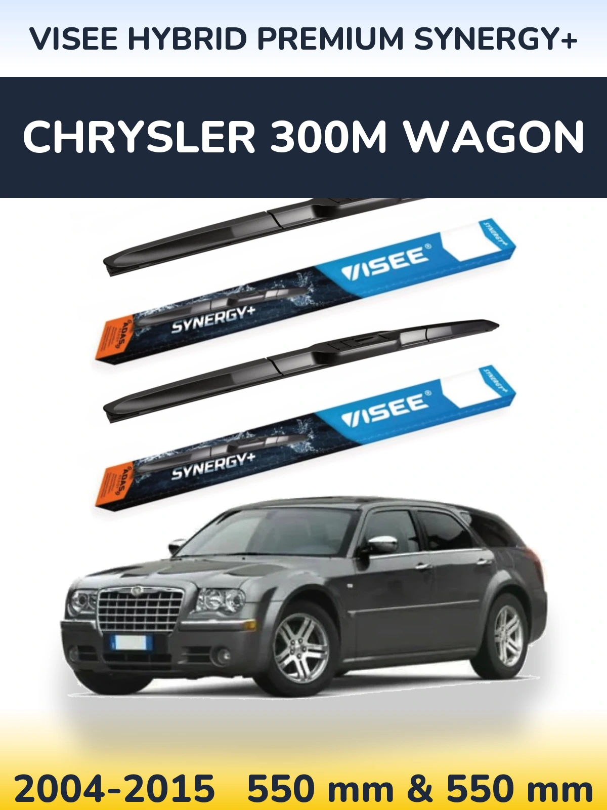 Комплект передних дворников VISEE HYBRID PREMIUM SYNERGY+ 550 & 550 мм для Chrysler 300M Wagon 2004-2015