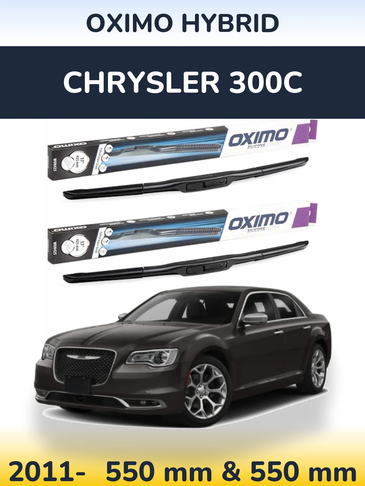 Komplet przednich wycieraczek Oximo Hybrid 550 & 550 mm do Chrysler 300C 2011-2026