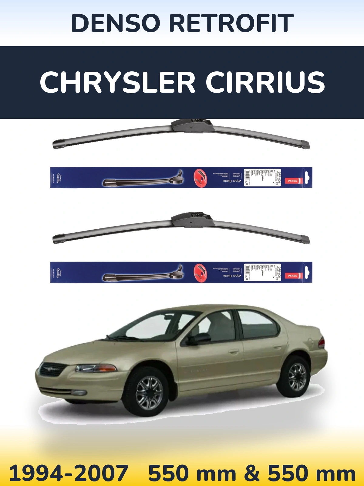 Комплект передних дворников Denso Retrofit 550 & 550 мм для Chrysler Cirrius 1994-2007