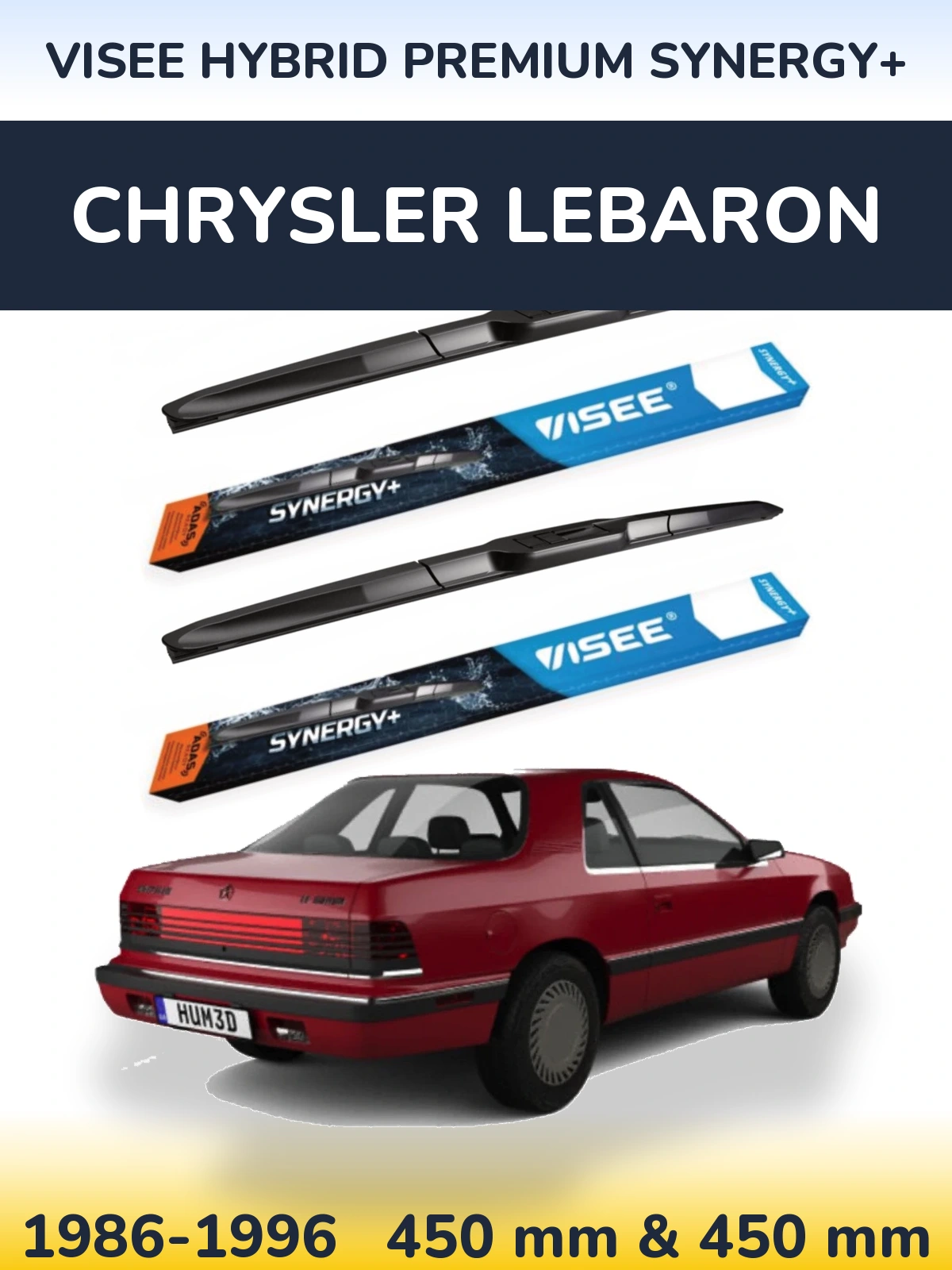 Komplet przednich wycieraczek VISEE HYBRID PREMIUM SYNERGY+ 450 & 450 mm do Chrysler LeBaron 1986-1996