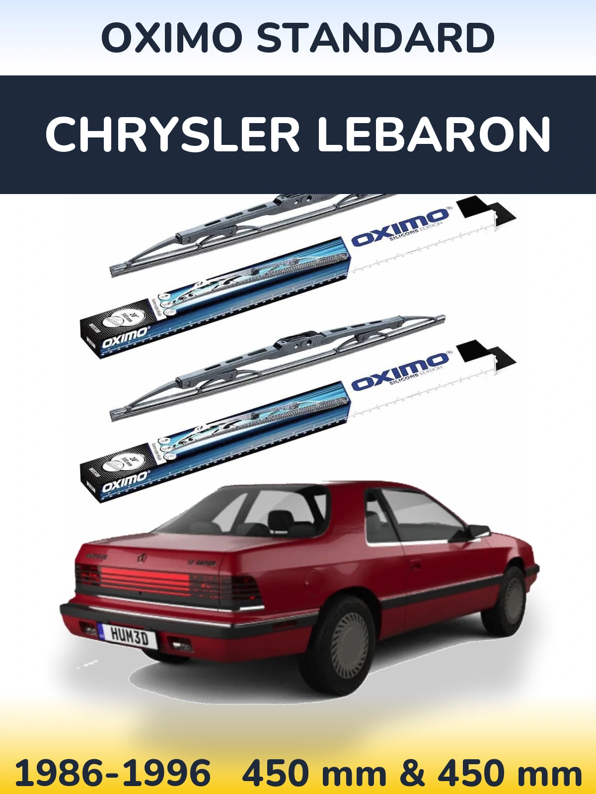Komplet przednich wycieraczek Oximo Standard 450 & 450 mm do Chrysler LeBaron 1986-1996