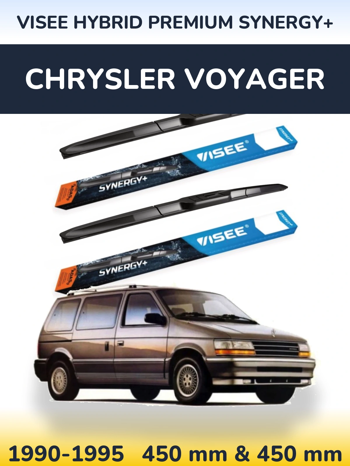 Комплект передних дворников VISEE HYBRID PREMIUM SYNERGY+ 450 & 450 мм для Chrysler Voyager 1990-1995