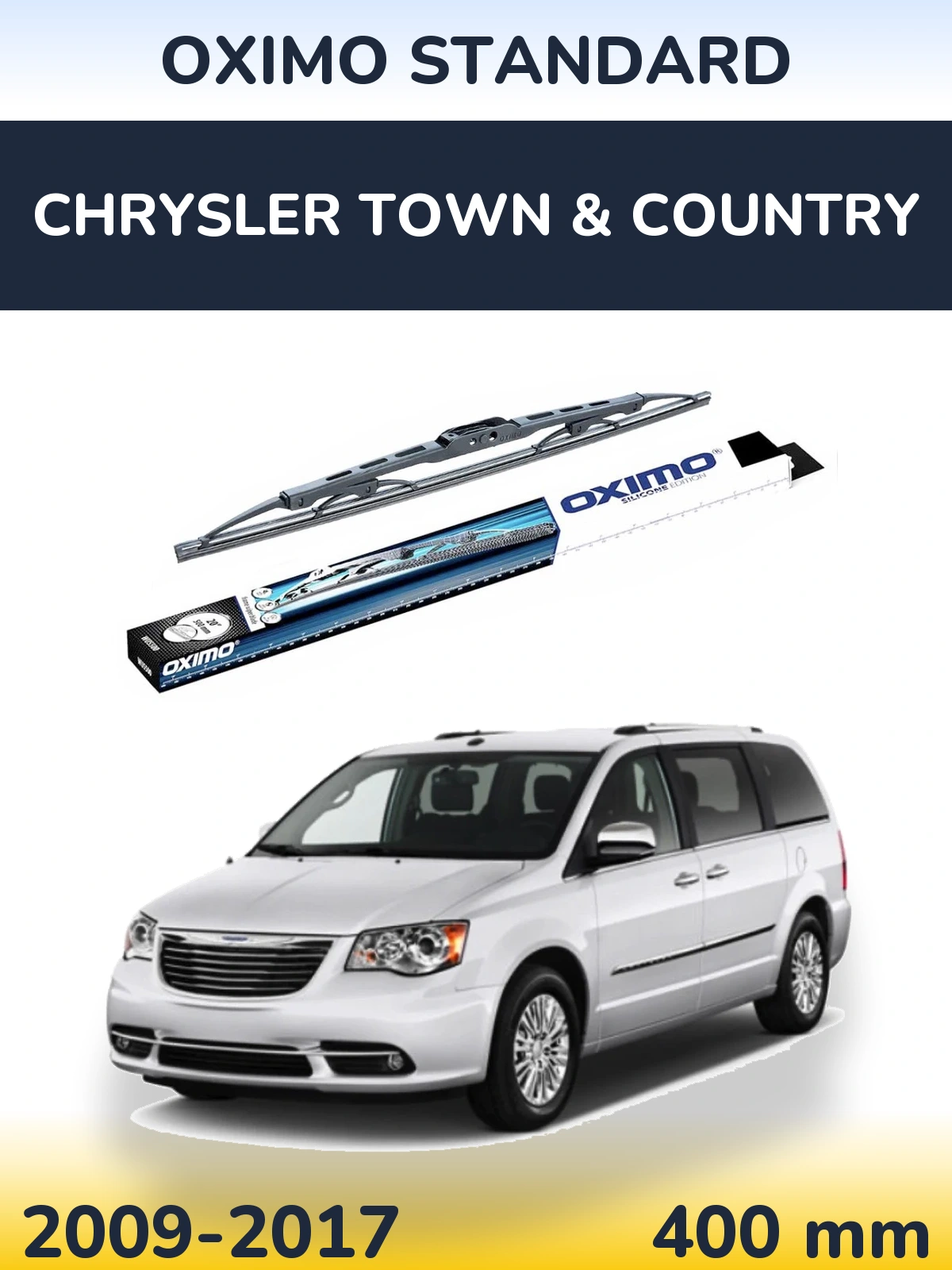 Rear wiper blade Oximo Standard 400 mm for Chrysler Town & Country 2009-2017
