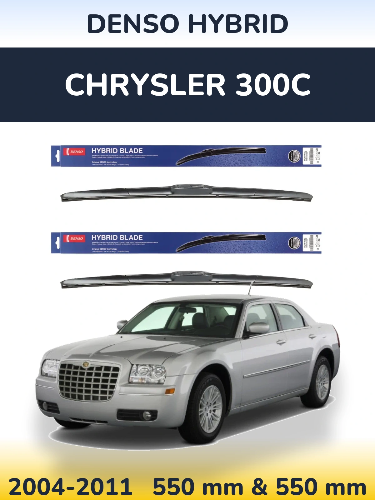 Komplet przednich wycieraczek Denso Hybrid 550 & 550 mm do Chrysler 300C 2004-2011