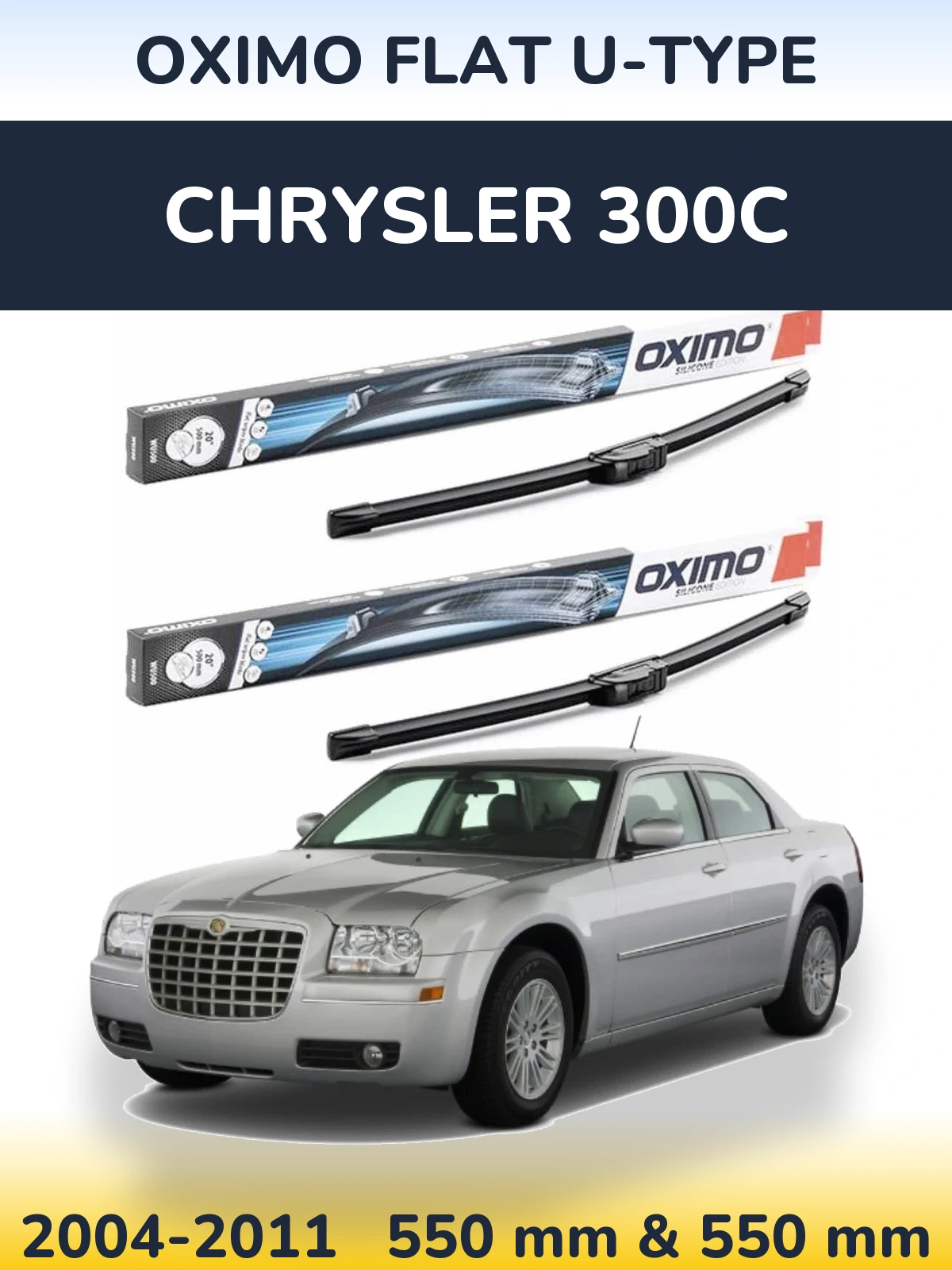 Komplet przednich wycieraczek Oximo Flat U-type 550 & 550 mm do Chrysler 300C 2004-2011