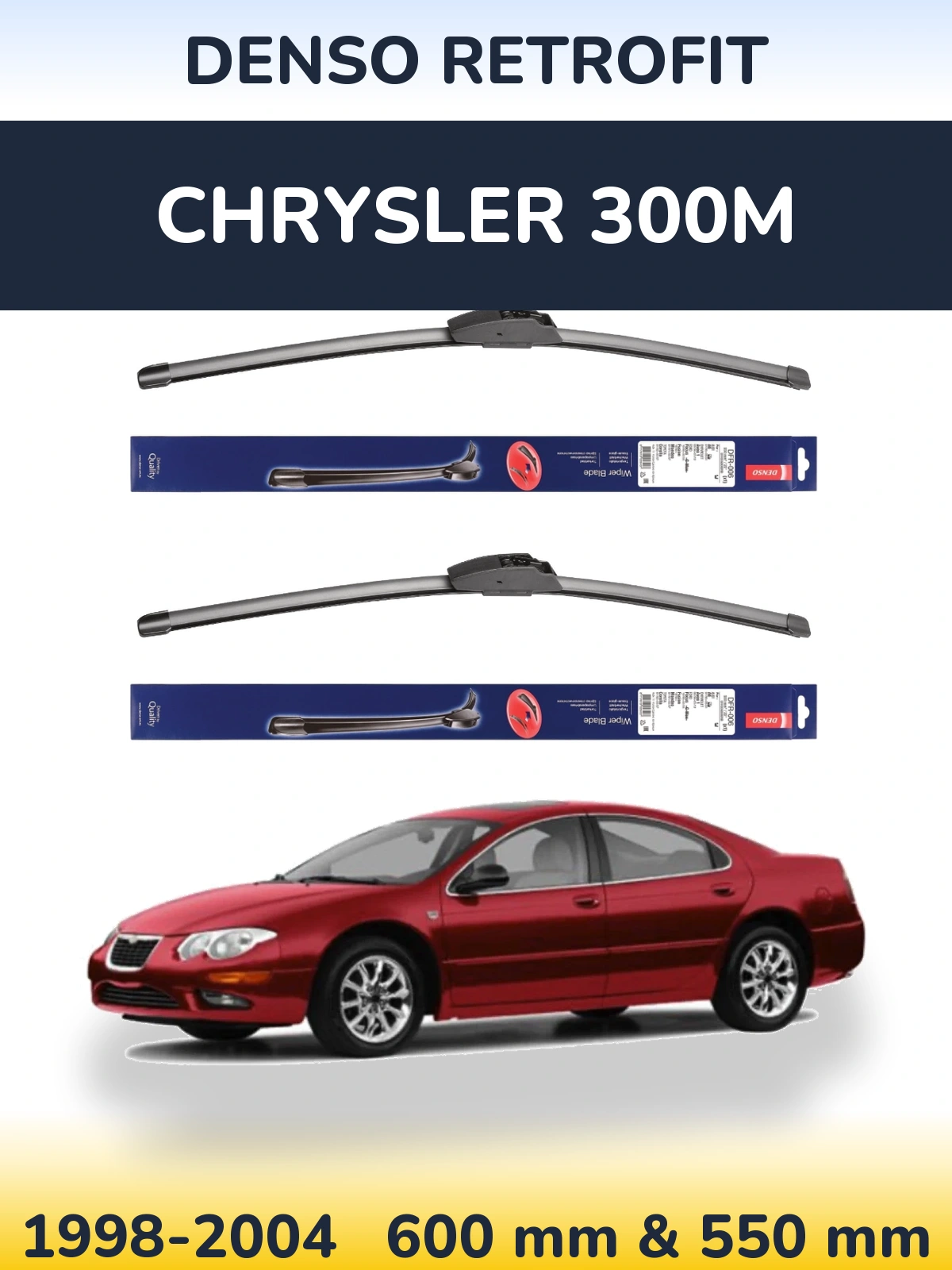 Komplet przednich wycieraczek Denso Retrofit 600 & 550 mm do Chrysler 300M 1998-2004