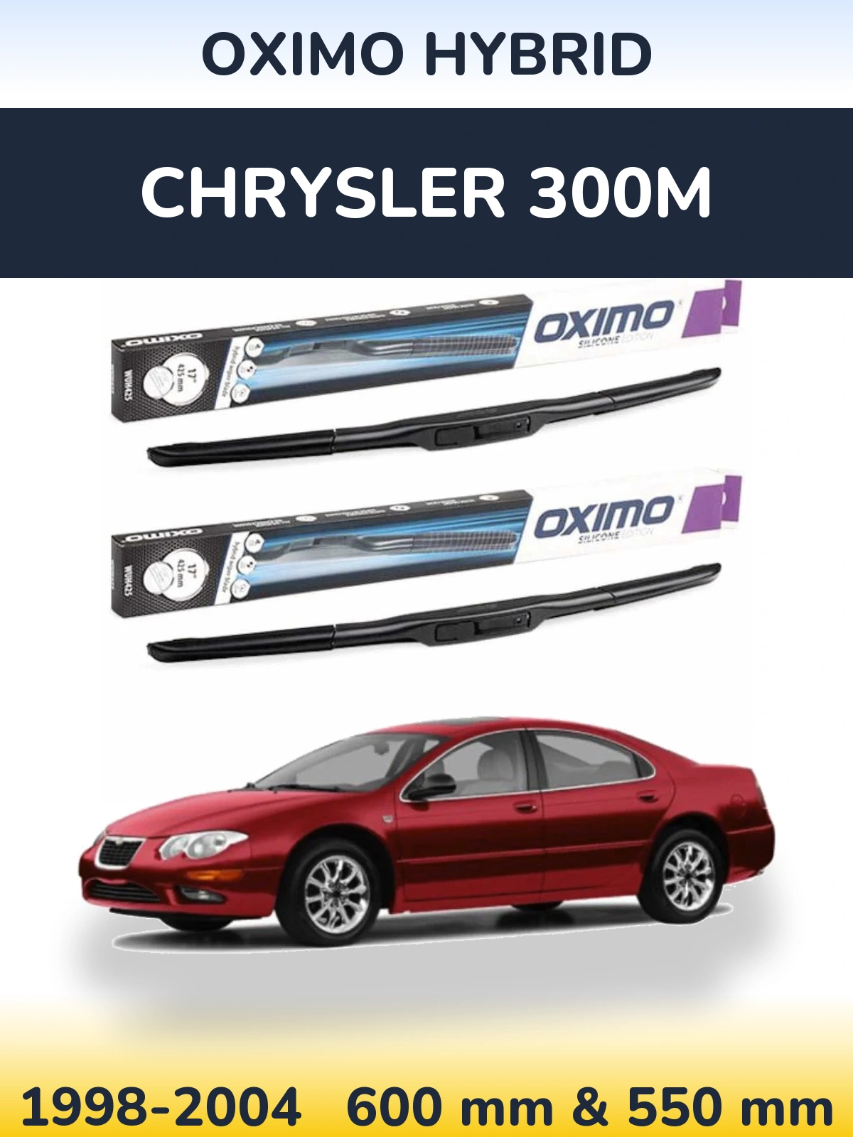 Комплект передних дворников Oximo Hybrid 600 & 550 мм для Chrysler 300M 1998-2004