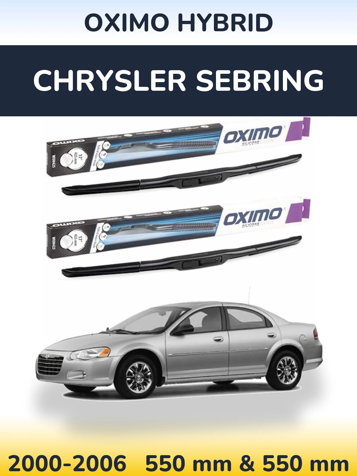 Комплект передних дворников Oximo Hybrid 550 & 550 мм для Chrysler Sebring 2000-2006