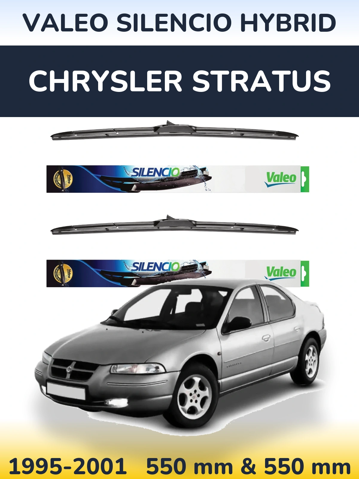 Комплект передних дворников Valeo Silencio Hybrid 550 & 550 мм для Chrysler Stratus 1995-2001