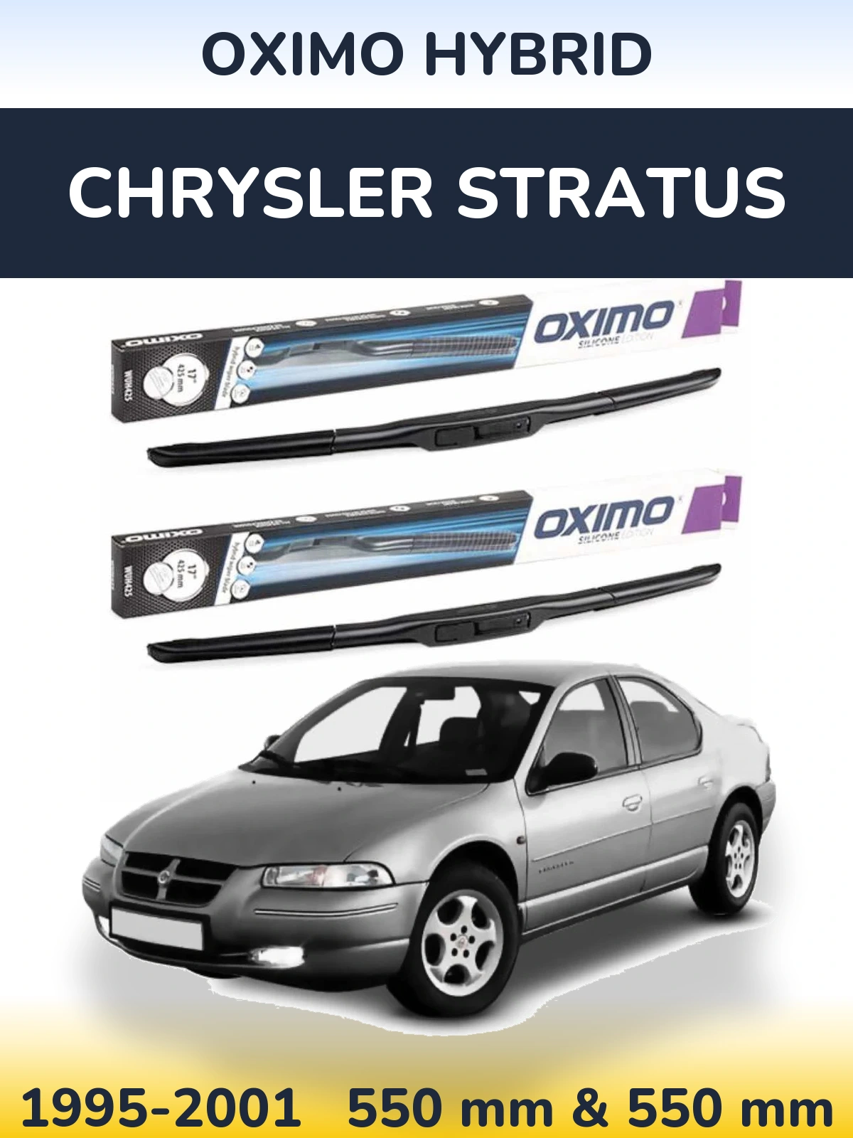 Komplet przednich wycieraczek Oximo Hybrid 550 & 550 mm do Chrysler Stratus 1995-2001