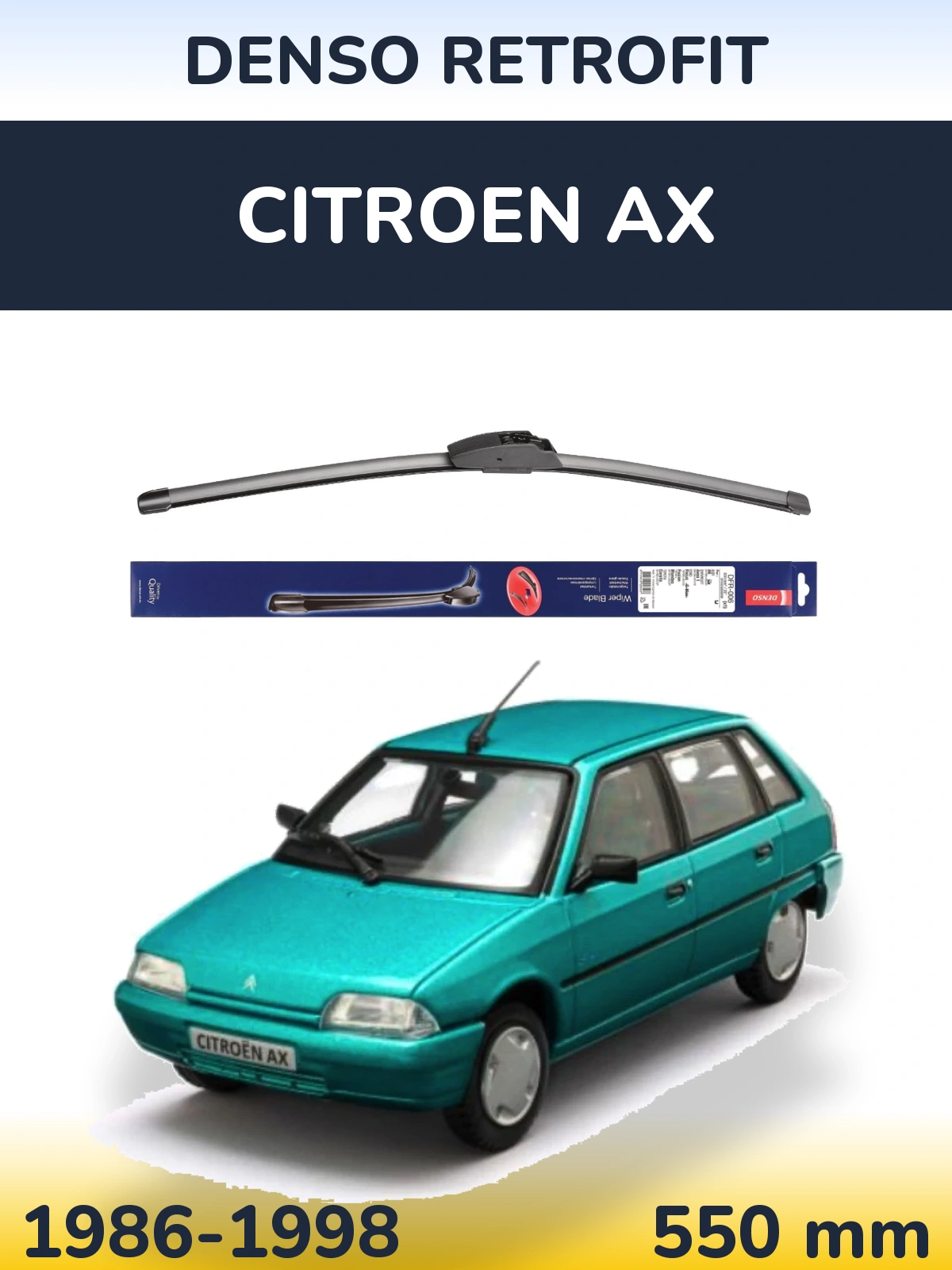 Przednia wycieraczka Denso Retrofit 550 mm do Citroen AX 1986-1998