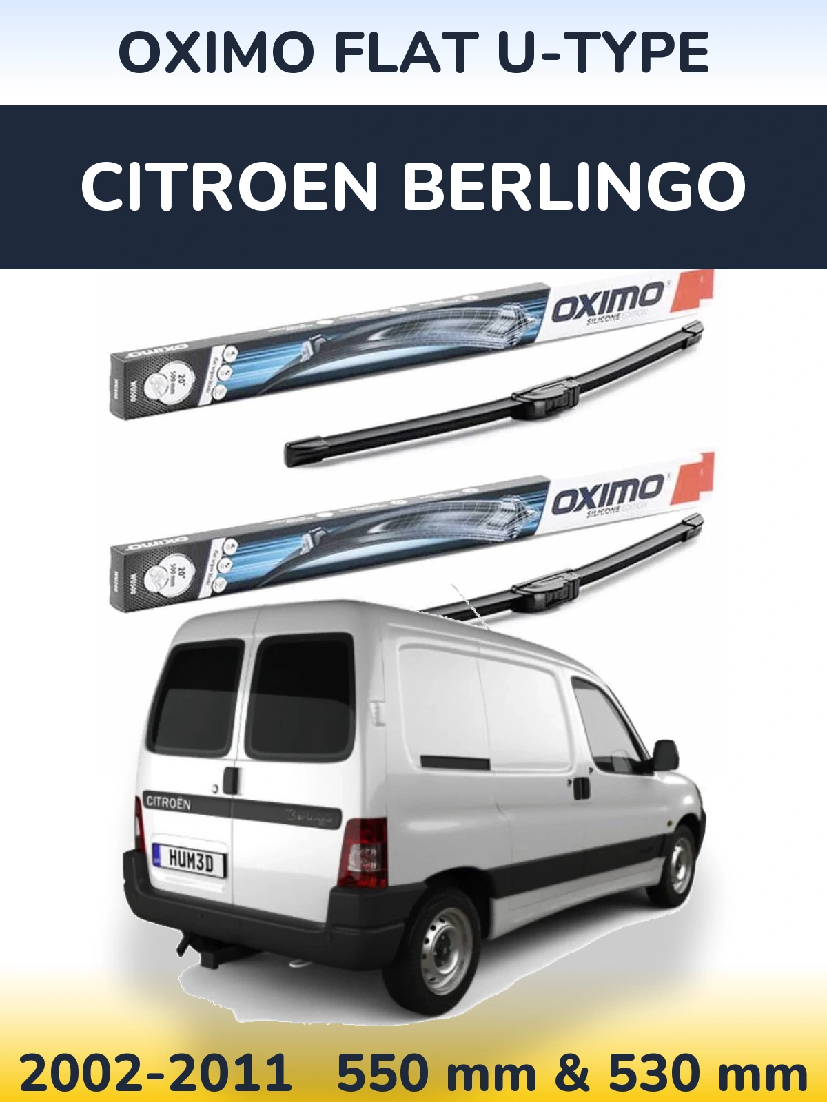 Komplet przednich wycieraczek Oximo Flat U-type 550 & 530 mm do Citroen Berlingo 2002-2011