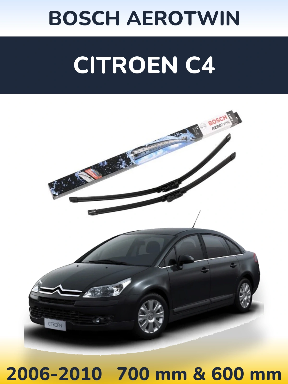 Komplet przednich wycieraczek BOSCH AeroTwin 700 & 600 mm do Citroen C4 2006-2010