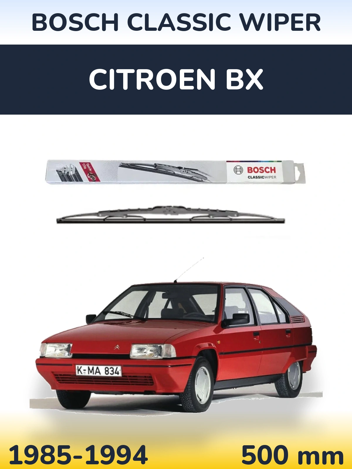 Tylna wycieraczka BOSCH Classic Wiper 500 mm do Citroen BX 1985-1994