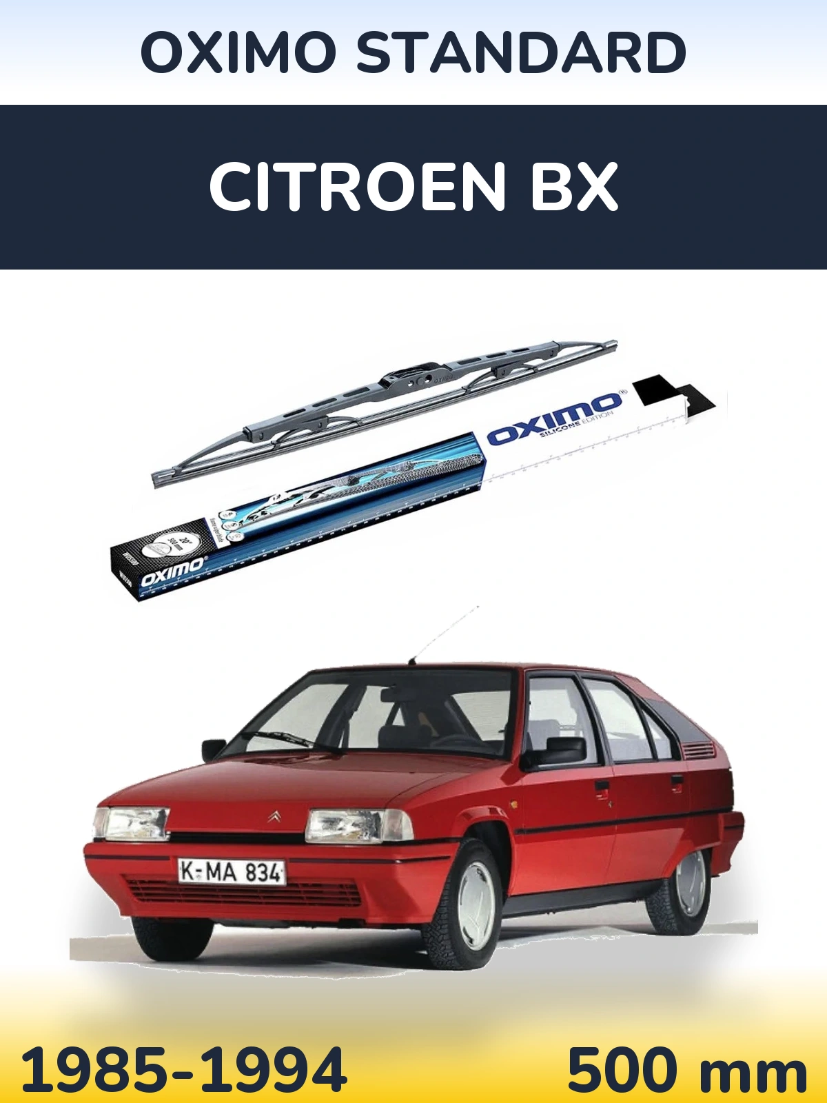 Задний дворник Oximo Standard 500 мм для Citroen BX 1985-1994