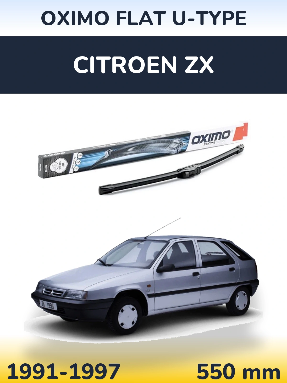 Przednia wycieraczka Oximo Flat U-type 550 mm do Citroen ZX 1991-1997