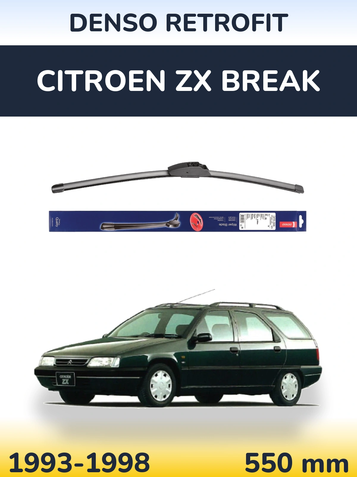 Przednia wycieraczka Denso Retrofit 550 mm do Citroen ZX Break 1993-1998
