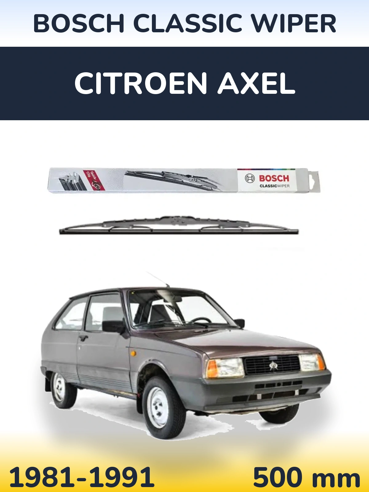 Tylna wycieraczka BOSCH Classic Wiper 500 mm do Citroen Axel 1981-1991