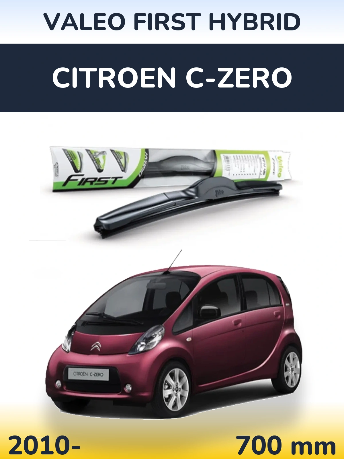 Przednia wycieraczka Valeo First Hybrid 700 mm do Citroen C-Zero 2010-2026