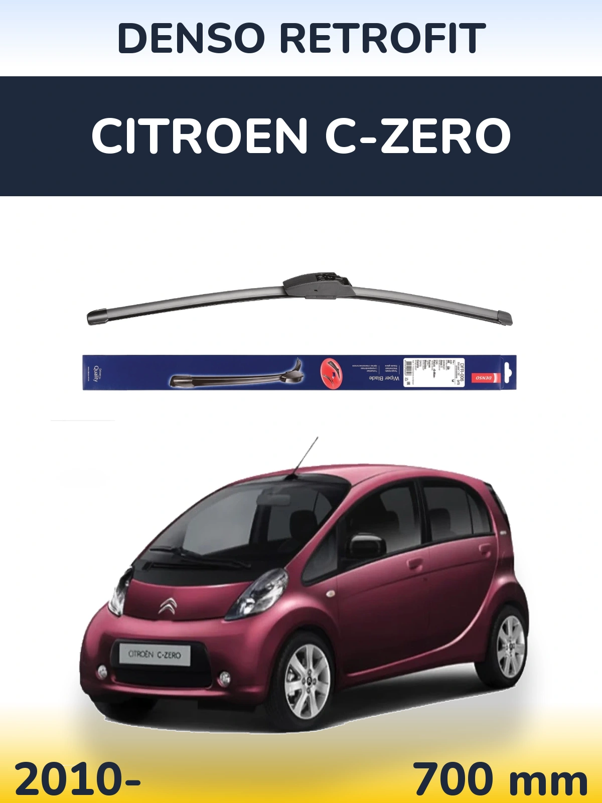 Przednia wycieraczka Denso Retrofit 700 mm do Citroen C-Zero 2010-2026