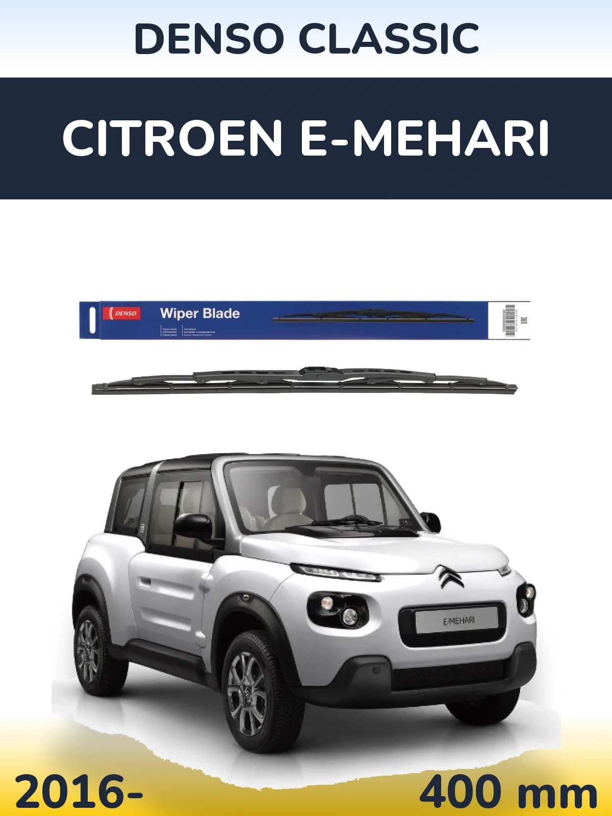 Przednia wycieraczka Denso Classic 400 mm do Citroen E-Mehari 2016-2026