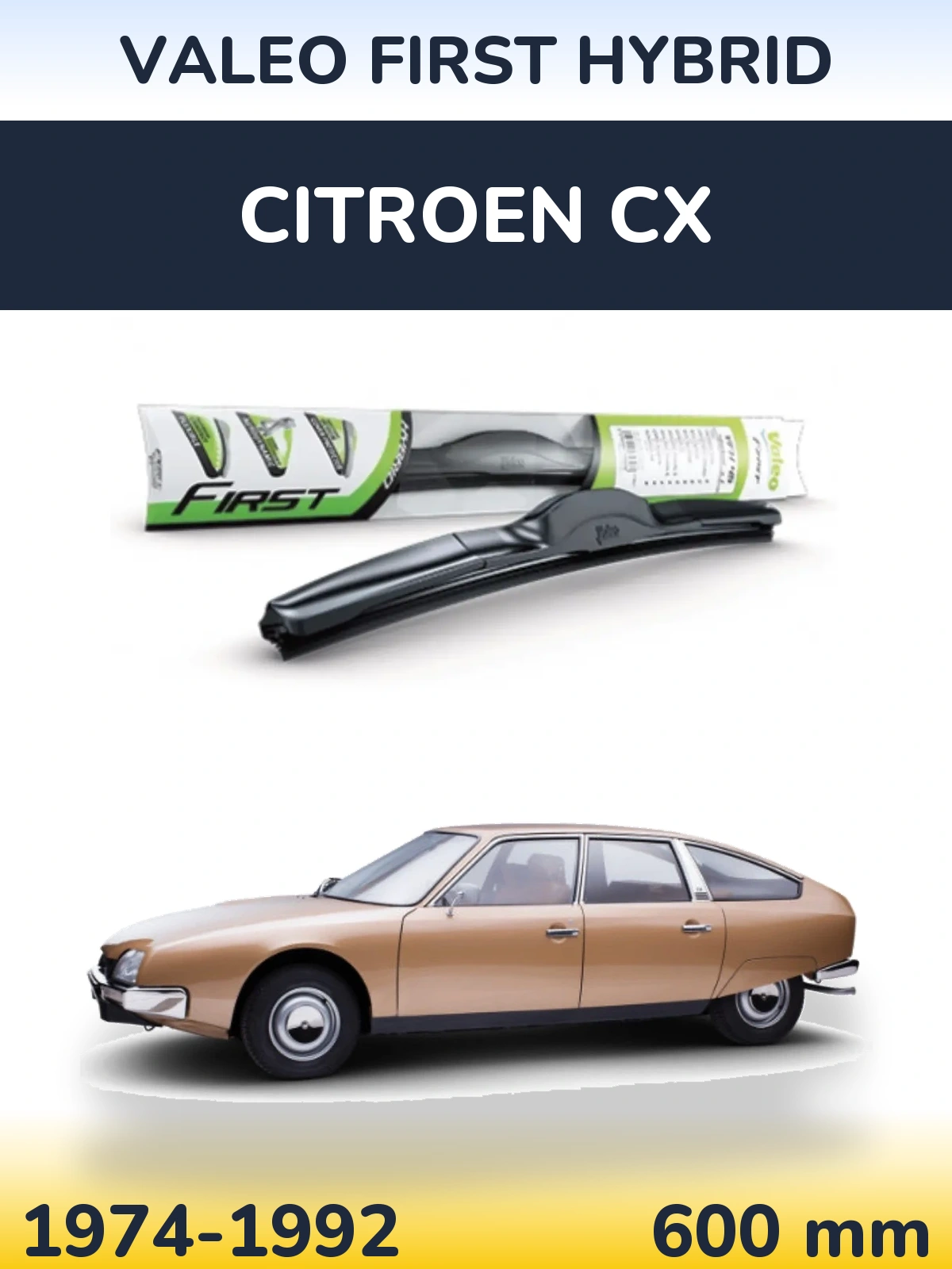 Przednia wycieraczka Valeo First Hybrid 600 mm do Citroen CX 1974-1992