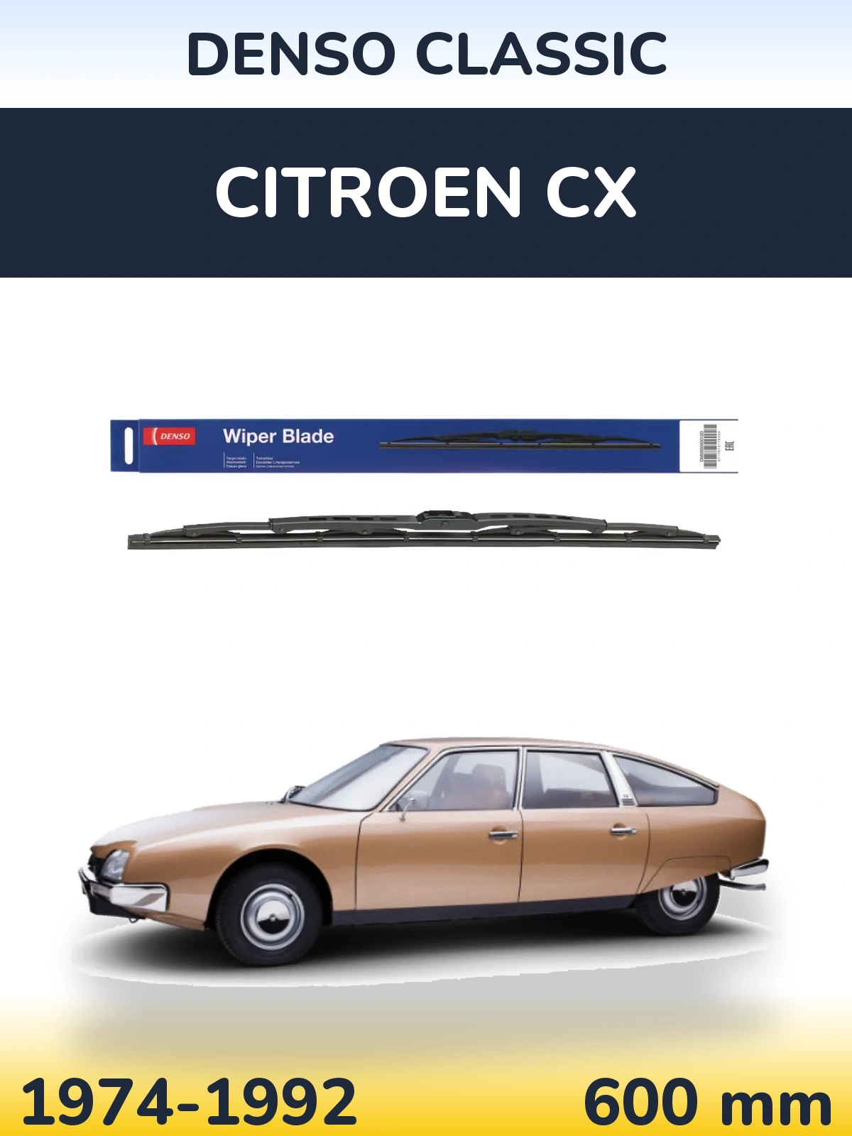 Przednia wycieraczka Denso Classic 600 mm do Citroen CX 1974-1992