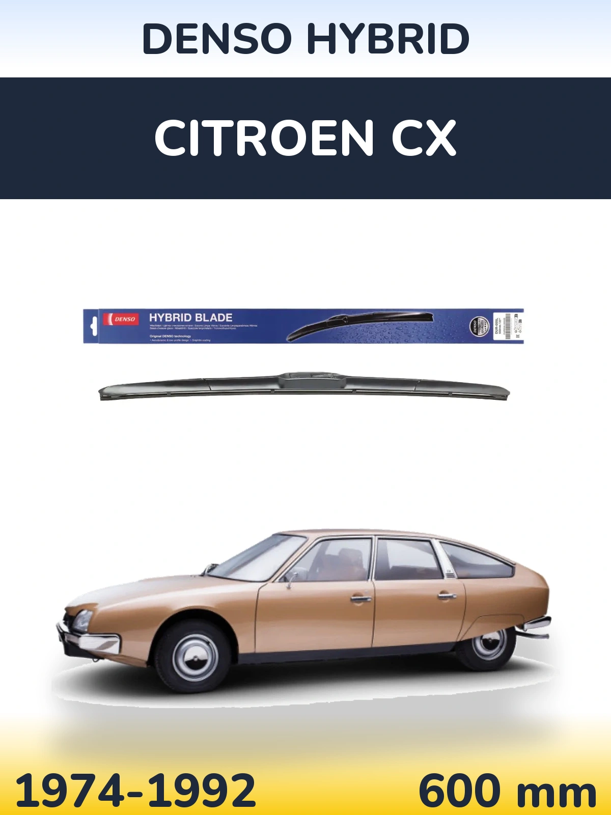 Przednia wycieraczka Denso Hybrid 600 mm do Citroen CX 1974-1992