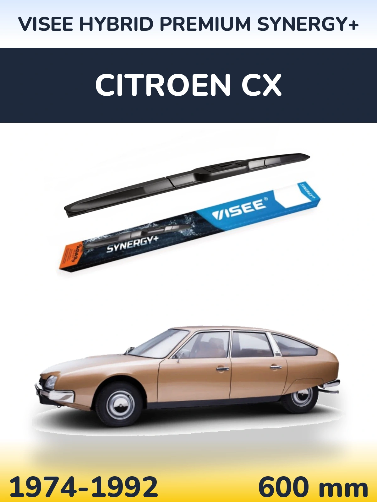 Przednia wycieraczka VISEE HYBRID PREMIUM SYNERGY+ 600 mm do Citroen CX 1974-1992