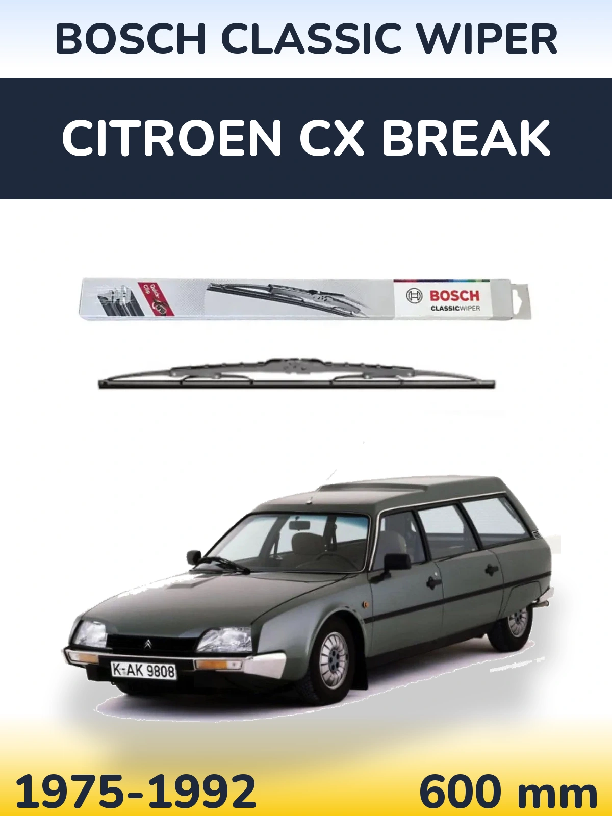Przednia wycieraczka BOSCH Classic Wiper 600 mm do Citroen CX Break 1975-1992
