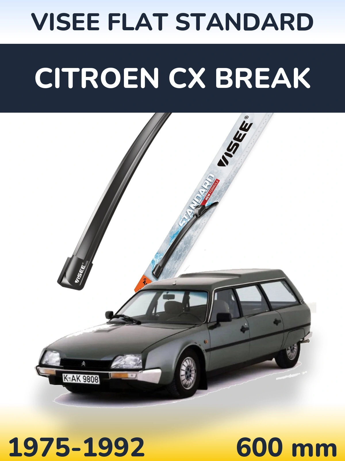 Передний дворник VISEE FLAT STANDARD 600 мм для Citroen CX Break 1975-1992